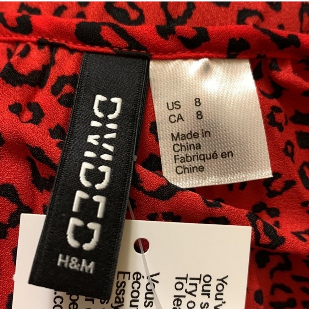 Red Leopard Print Pleated Cami Top - Picture 3 of 6